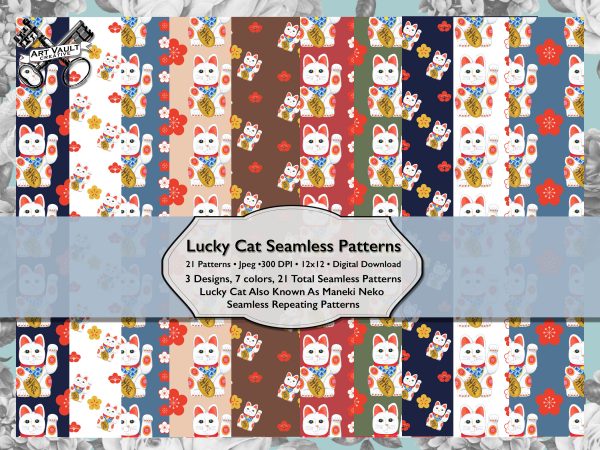 Lucky Cat Seamless Pattern