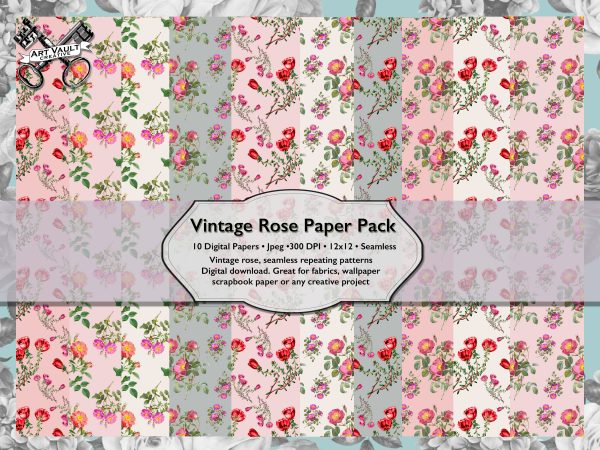 Vintage Rose Seamless Pattern