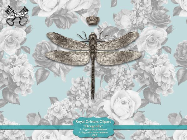 Dragonfly With Crown Clipart