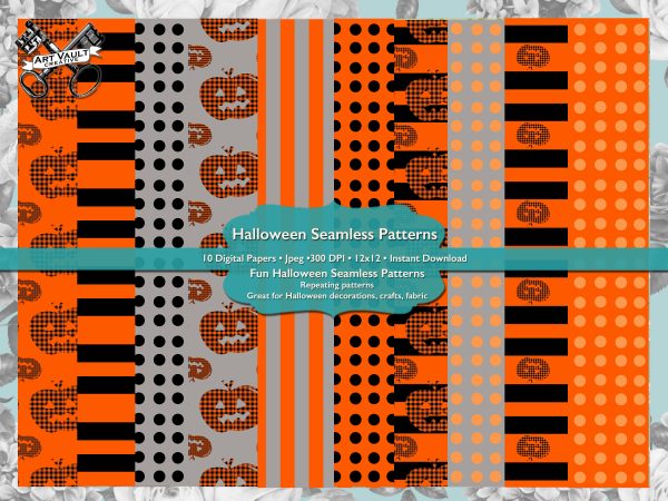 Halloween Pumpkin Seamless Patterns