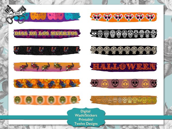 Day Of The Dead Digital Washi Tape