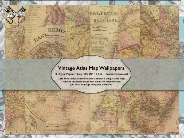 Vintage Map Scrapbook Paper