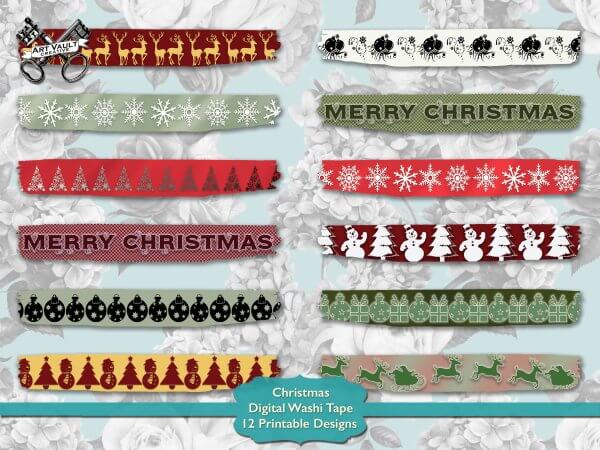 Printable Christmas Washi Tape
