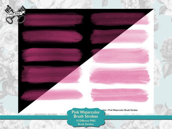 Pink Watercolor Brush Strokes