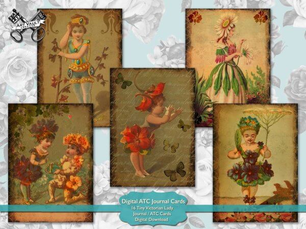 Victorian Lady ATC Journal Cards